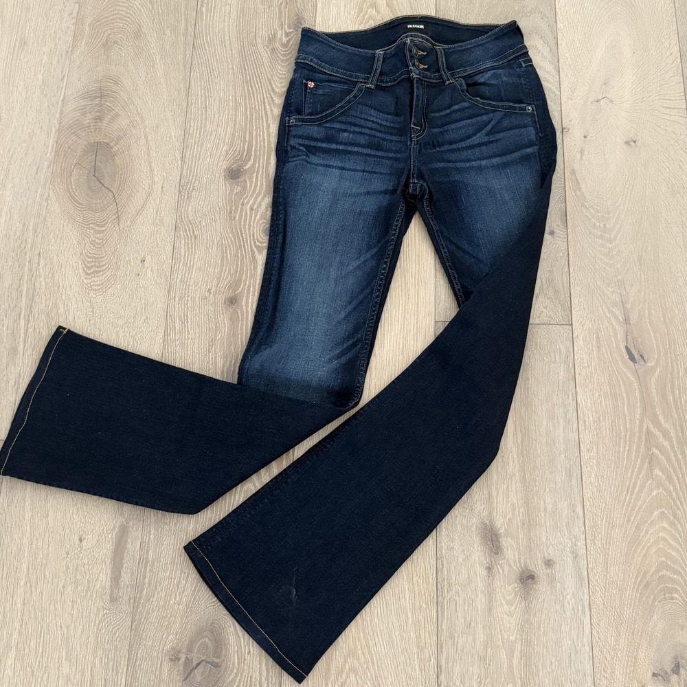 Hudson Signature Bootcut Jeans Womens 29 Blue Denim Flap Pocket Stretch